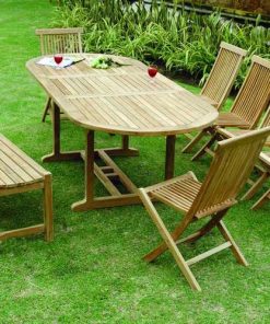 CLS 07-Classic ovalt bord med rygløst bænkesæt