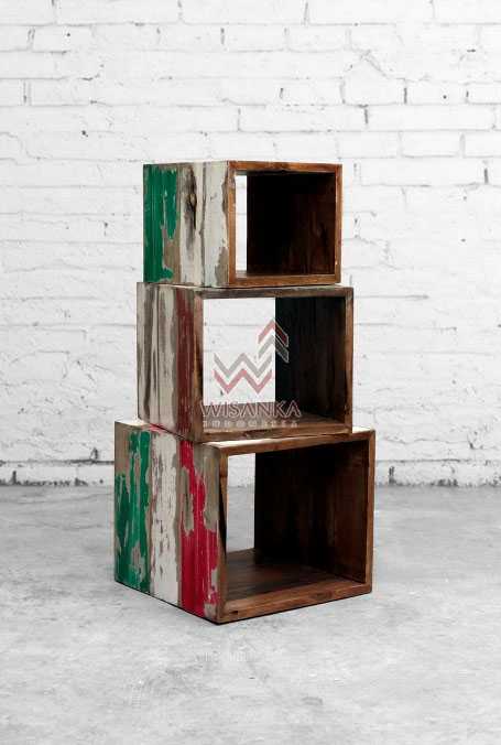 Træ firkantet sæt med 3