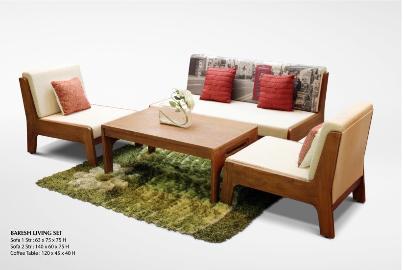 Baresh Wooden Living Set Muwebles