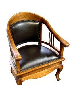 लेनॉंग कुर्सी काले चमड़े