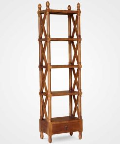 लकड़ी की किताबों की अलमारी