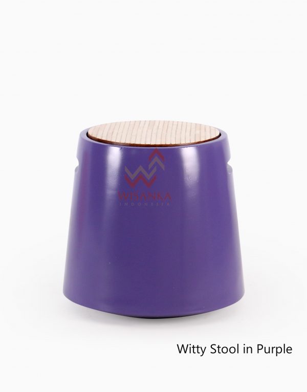 Wity Wooden Stool in Purple Colour
